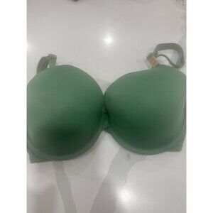 Green Push-Up Bra Adjustable Straps Lightly Padded Underwire Support Size 32DD